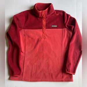 Women’s Columbia Warm Fleece Pullover Sweater 1/3 Snap Peach Color  Size L